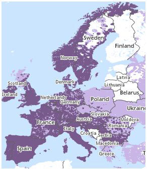 Kindle Europe Wireless Coverage Map