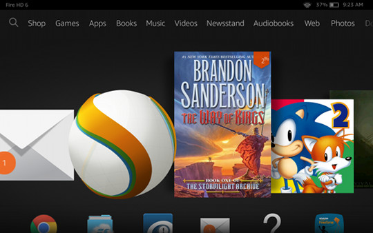 Fire HD 6 Homescreen