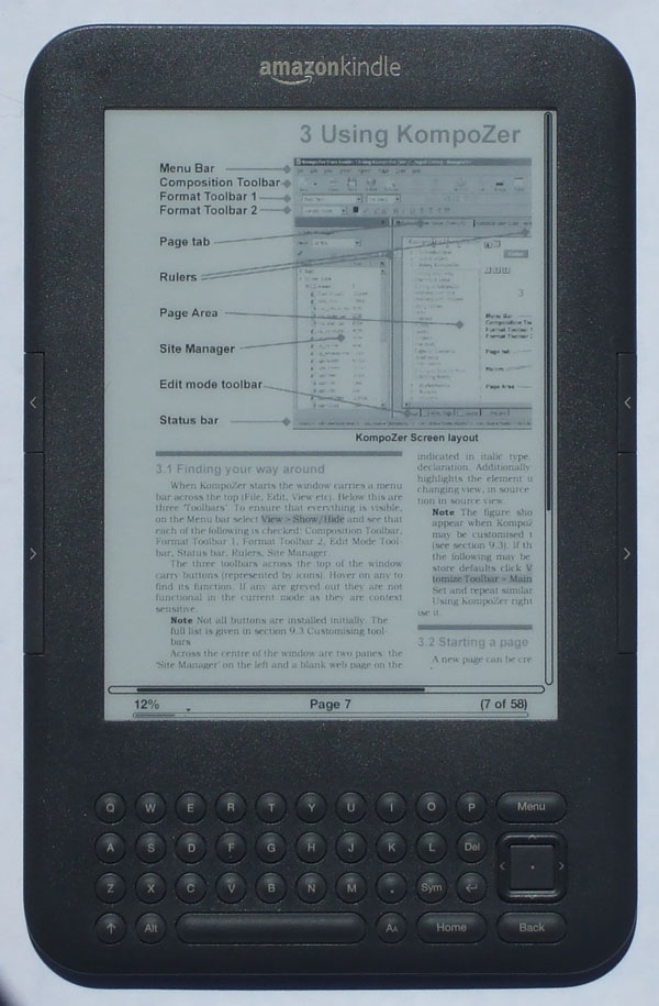 Kindle 3 PDF Zoom