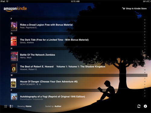 Kindle iPad Listview