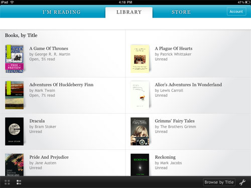 Kobo iPad Bookshelf