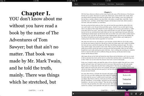 Kobo iPad Text