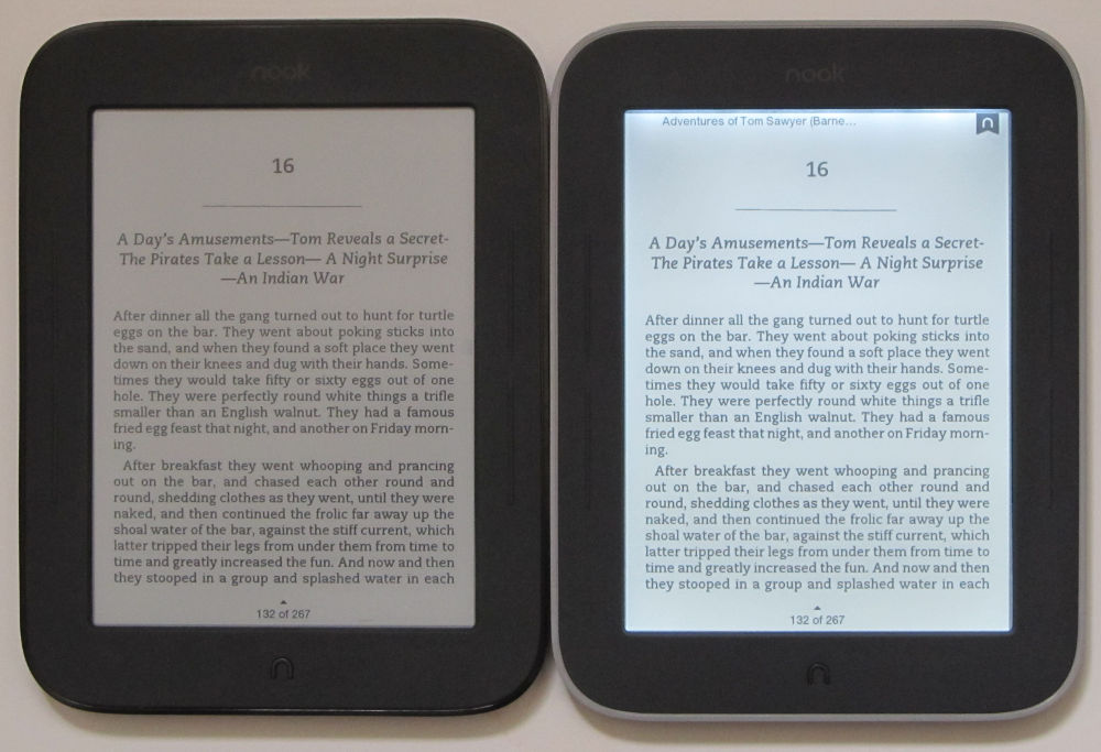 Nook Touch with GlowLight vs Nook Touch